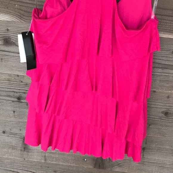 iNg Collection Ruffle Rose Appliqué Racerback Tank - Picture 7 of 8